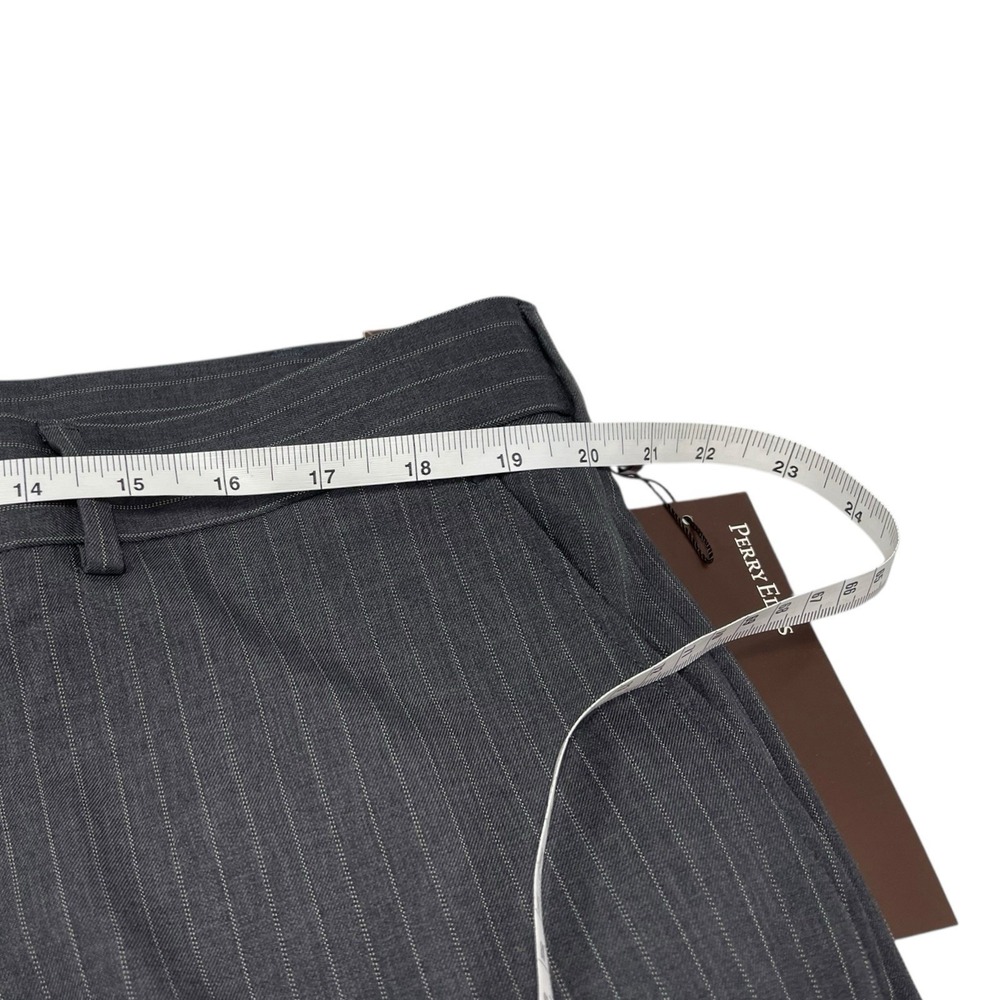 NEW Perry Ellis 40x32 Charcoal Pinstripe Dress Pants Flat Front Corporatecore - Picture 3 of 11
